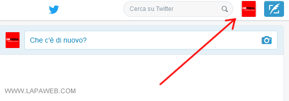 clicco sull'icona del mio profilo Twitter