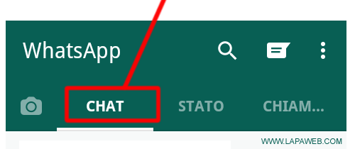 cliccare su CHAT nel menù in alto