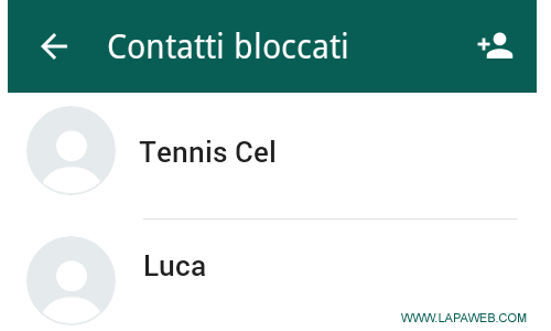 la lista dei contatti bloccati su Whatsapp